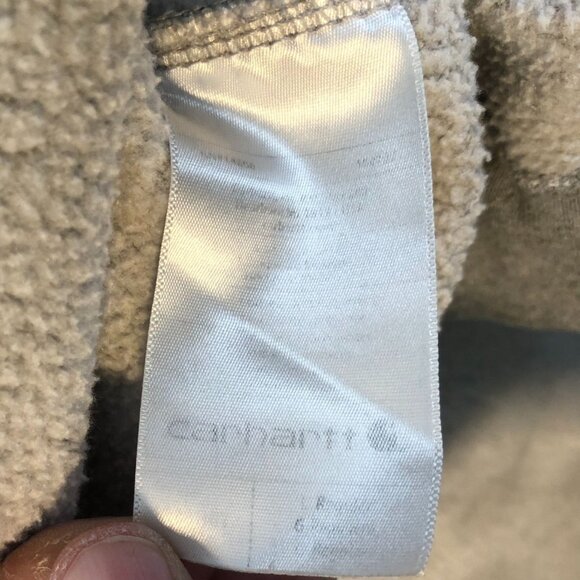 Carhartt Mens Hoodie Sweatshirt Large Pullover Drawstring Cozy Fleece Gray Flaw - Picture 12 of 15